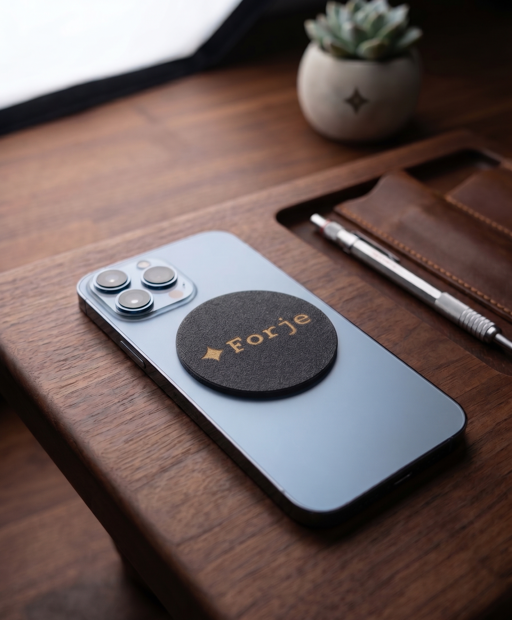 Forje Sigil attached to an iPhone